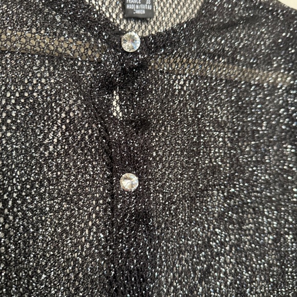 Y2K Vintage Metallic Mesh Cardigan size 8 - Picture 6 of 7